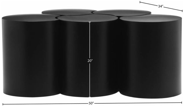 Meridian Furniture Dimple 5-Piece Matte Black 20" Modular Nesting Coffee Table Set-3