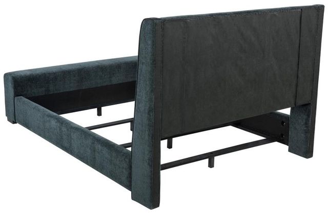 Coaster® Preston Dark Blue Queen Upholstered Panel Bed-3