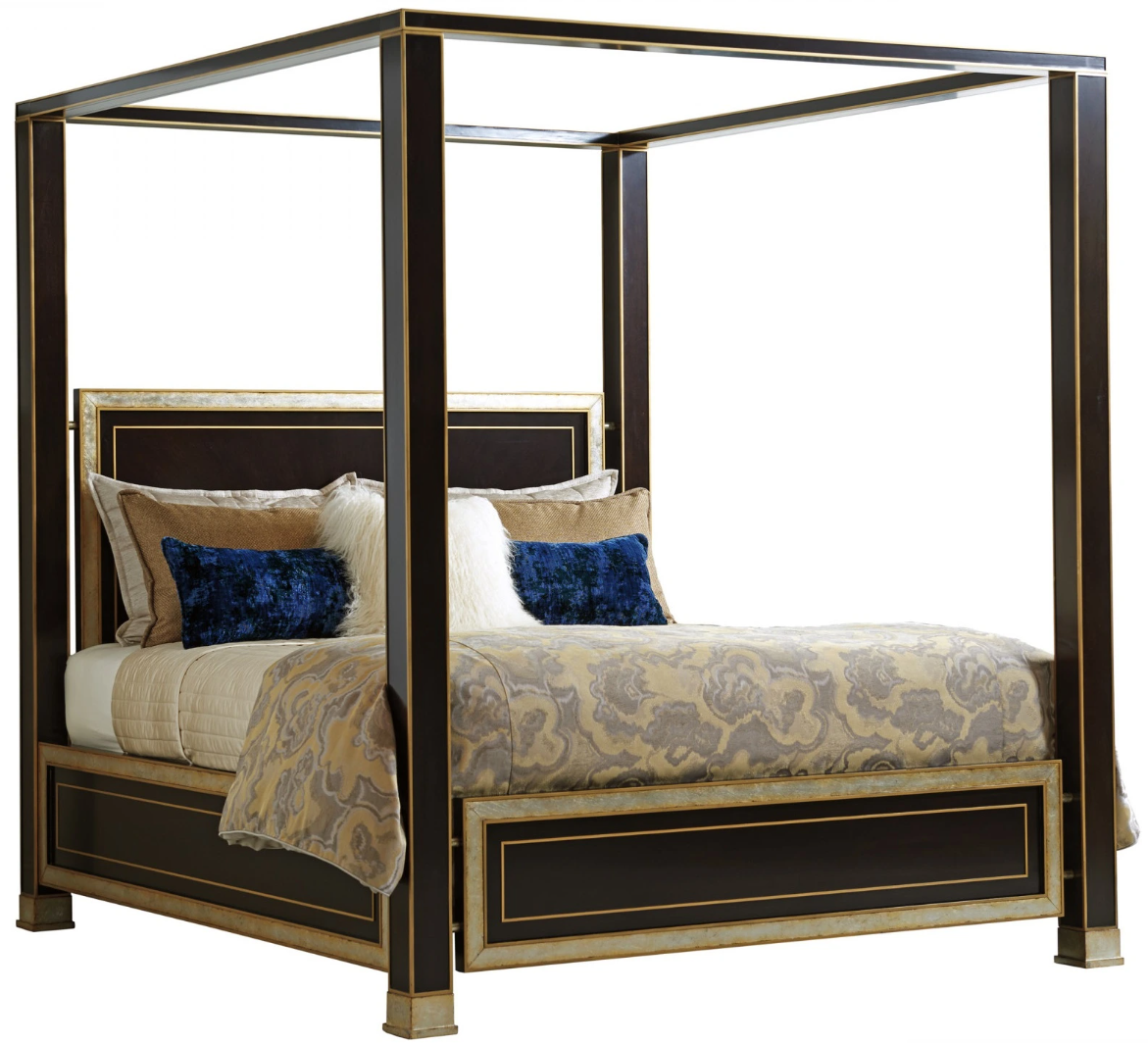 Lexington Home Carlyle St. Regis Silver Leaf Walnut King Canopy Bed Logan UT