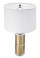 A & B Home Gold/White Table Lamp Cylinder Table Lamp with Drum Shade-1