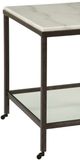 Bassett Mirror Whitman Ivory Square End Table with Bronze Base-2