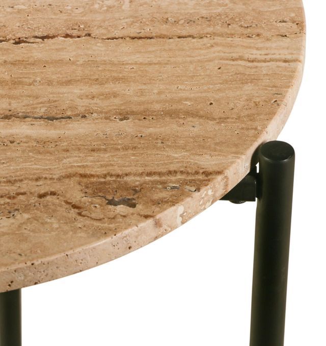 Home Trends & Design Nola Beige/Black Side Table-3