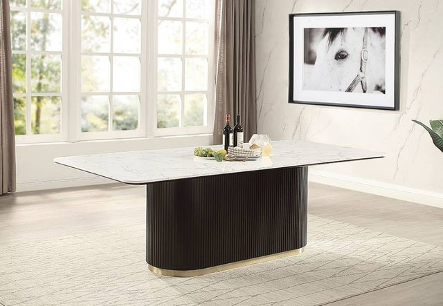ACME Furniture Clayten White Dining Table with Espresso Base-1