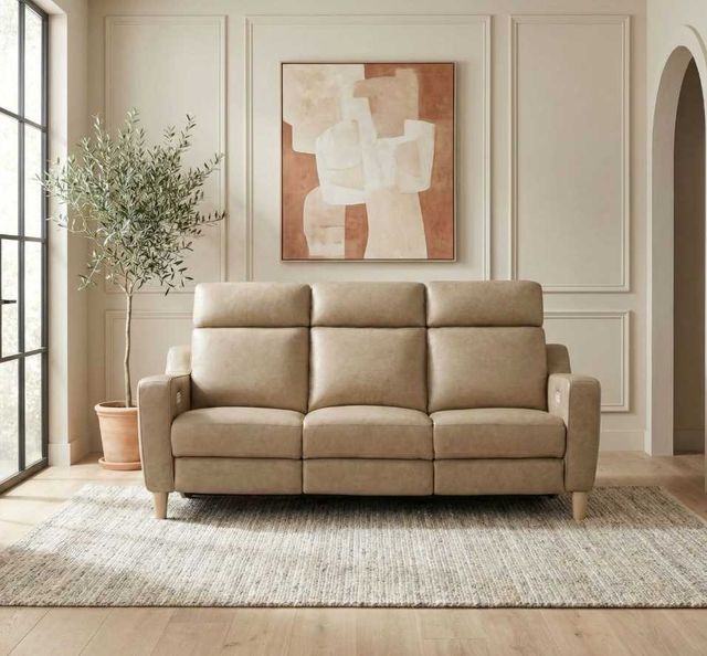 Liberty Furniture Como Dakota Camel Leather Zero Gravity Power Reclining Sofa-2