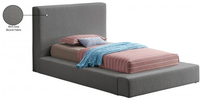 Meridian Furniture Terra Grey Boucle Twin Panel Bed-3