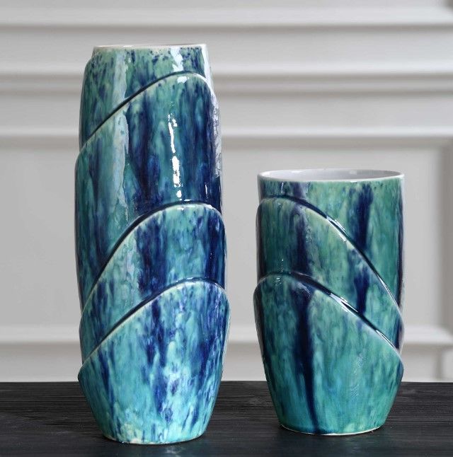 Uttermost® Tranquil Duo 2-Piece Blue/Green Vases Set-2