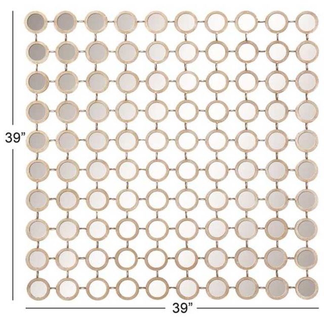 Deco Marche Gold Geometric Grid Pattern Wall Mirror-3