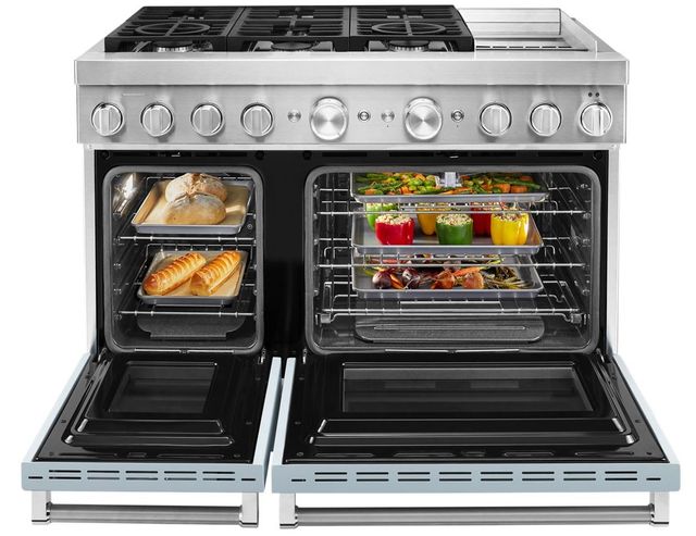 KitchenAid® 48" Misty Blue Pro Style Dual Fuel Range with Griddle-2
