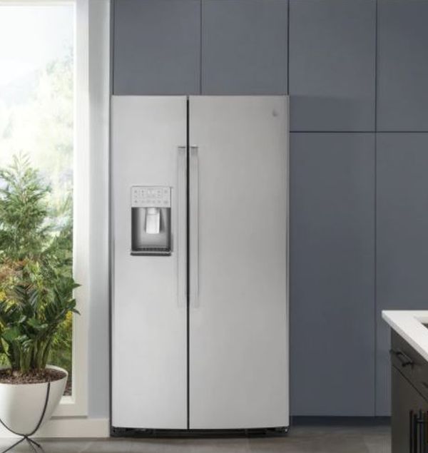 GE Profile 36 in. 21.9 Cu. Ft. Counter-Depth Stainless Steel Side-By-Side Refrigerator