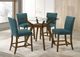 Coaster® Paxton 5-Piece Brown/Teal Blue Round Counter Dining Table Set-1