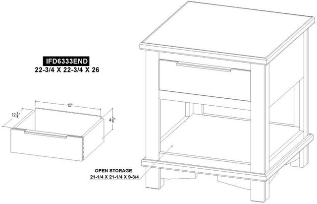 International Furniture Direct Golden Loft Gray End Table with Warm Brown Base-2