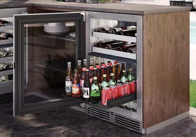 Perlick® Marine & Coastal Series 24" 5 Cu. Ft. Panel Ready Glass Door Built-In Wine Reserve/Refrigerator with Dual Zone-1
