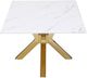 Coaster® Visalia White Coffee Table with Gold Base-2