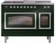 Ilve® Nostalgie II Noblesse 48'' Emerald Green Pro Style Dual Fuel Range with Chrome Trim-0