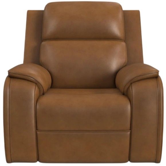 Flexsteel® Ziggy Camel Leather Power Recliner with Power Headrest and Lumbar-3