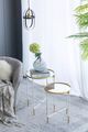 A & B Home Hannes 2-Piece Glass Top Nesting Tables with Gold and White Frame-3
