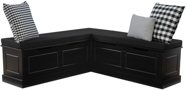 Linon Norah Black Nook Bench with Cushions-0