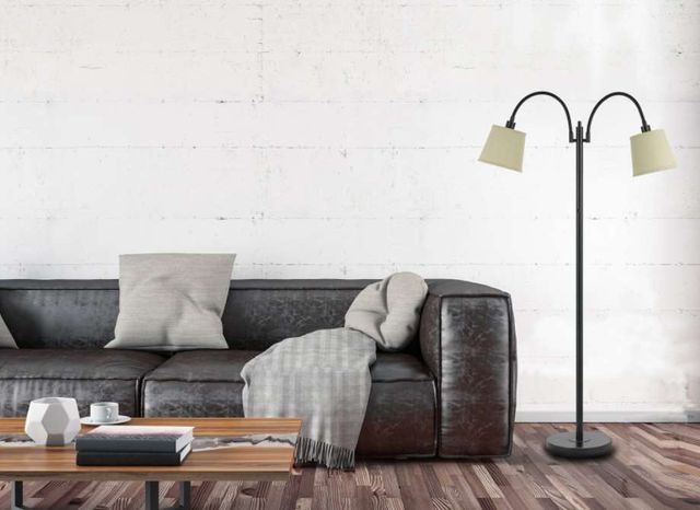 Cal® Lighting & Accessories Gail Beige/Dark Bronze Floor Lamp with Goose Neck-2