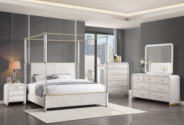 Global Furniture USA Malmo Oak King Canopy Bed-3