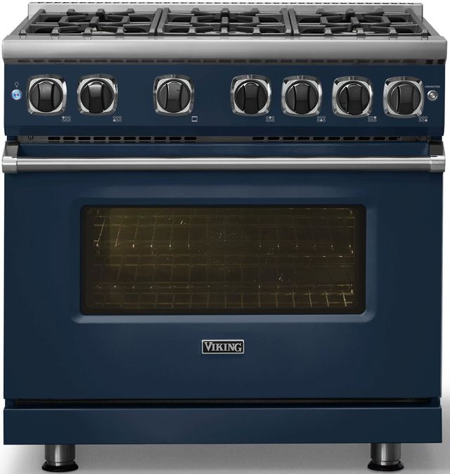 Viking® 7 Series 36" Slate Blue Pro Style Liquid Propane Gas Range-2