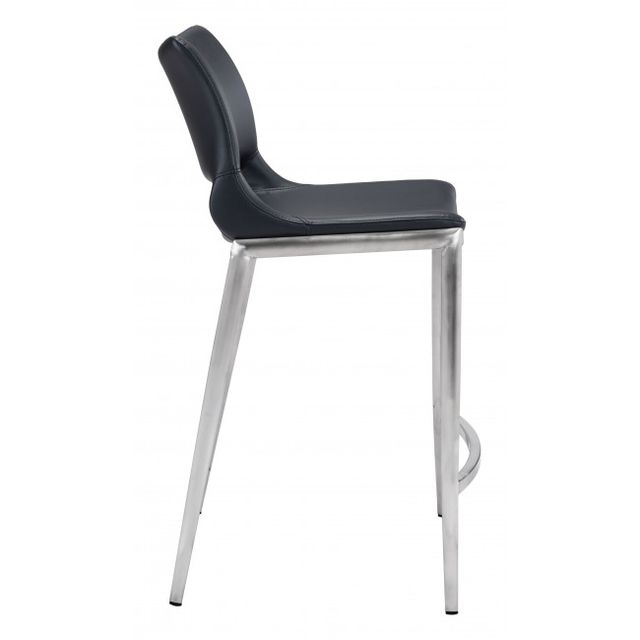 Zuo® Modern Ace Black/Silver Counter Chair-1