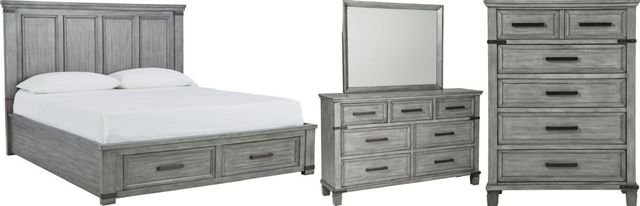 Signature Design by Ashley® Russelyn 4-Piece Gray King Storage Bed Set-0