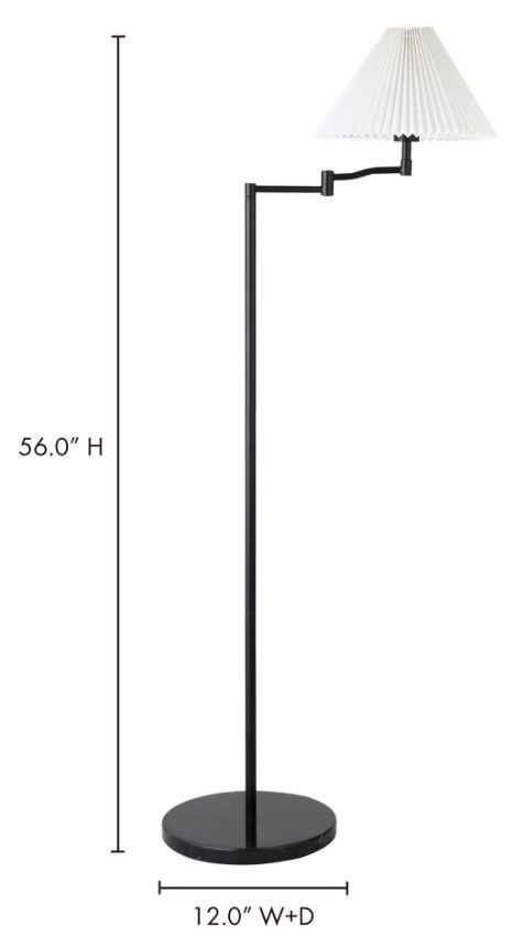 Moe's Home Collection Fora Black Floor Lamp-3