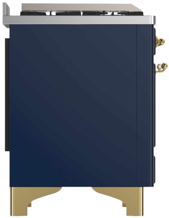 Ilve® Majestic III 40" Midnight Blue Pro Style Dual Fuel Natural Gas Range with Triple Glass Door and Brass Trim-3