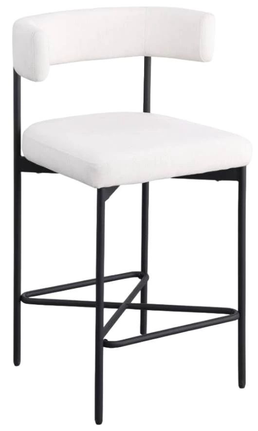 Meridian Furniture Rivage Cream/Matte Black Counter Stool-0