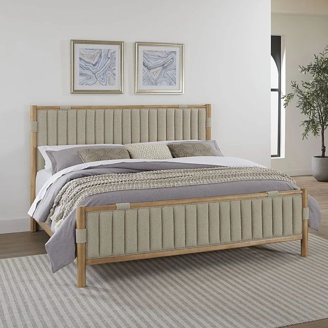 Modus Furniture Furano Brun/Ginger Eastern King Upholstered Panel Bed-1