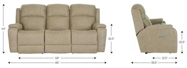La-Z-Boy® Dorian Cream Power Reclining Sofa with Headrest-2
