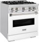 ZLINE Classic 30" Stainless Steel Pro Style Dual Fuel Range with White Matte Door-2