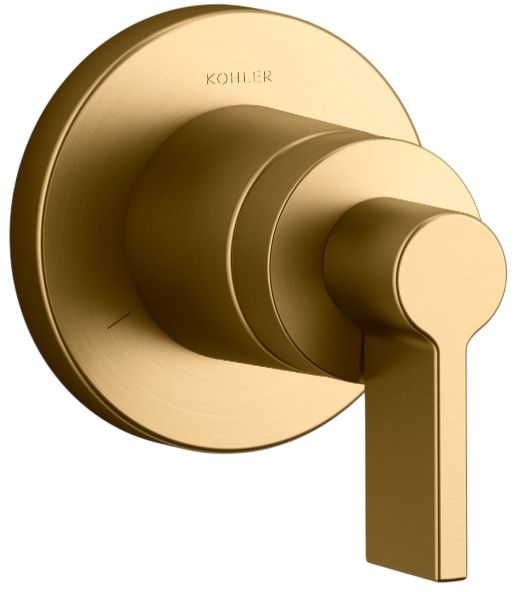 KOHLER® Components® MasterShower® Vibrant Brushed Moderne Brass Transfer Valve Trim with Lever Handle-0