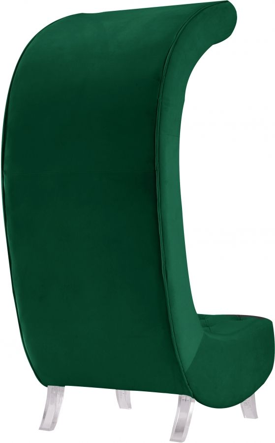 Meridian Furniture Crescent Green Velvet Accent Chair-1