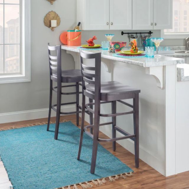 Linon Brit 2-Piece Brown Bar Stool-1