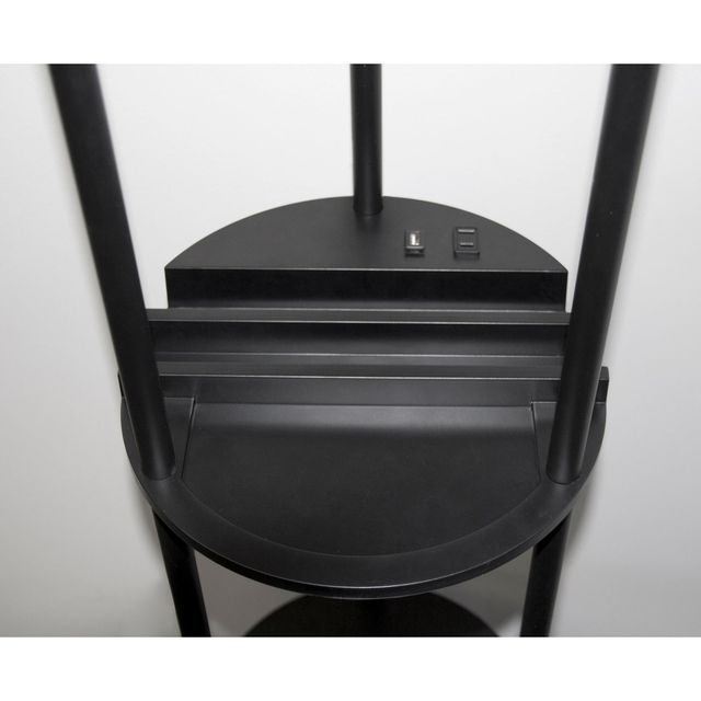 Adesso® Charging Station Black Shelf Floor Lamp-1