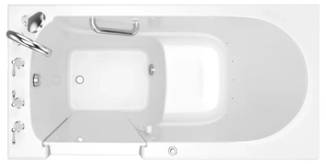 American Standard Gelcoat White 30” x 60” x 37" Walk-In Bathtub with Air Spa System - Left Hand Door and Drain-1