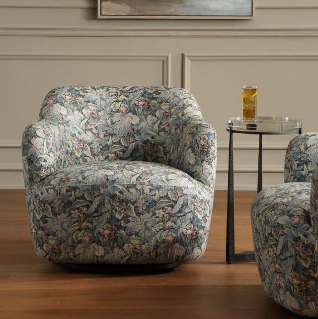 Uttermost® Ansel Blue/Blush/Sage Swivel Chair-2