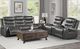 Homelegance® Putnam Gray Manual Double Reclining Sofa with Center Drop-Down Cup Holders-1