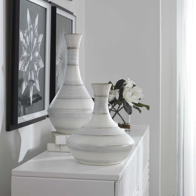 Uttermost® Potter 2-Piece Fluted Striped Vases Set-2