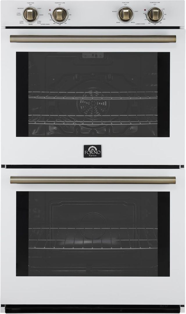 FORNO® Vomero Series Espresso 30" White Double Electric Wall Oven-1