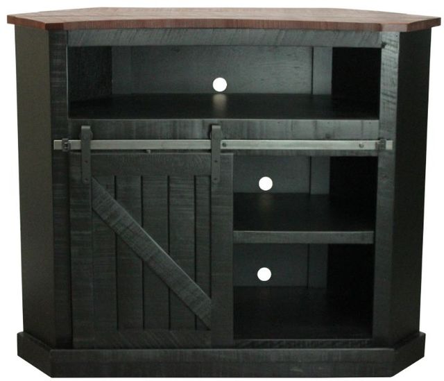 American Heartland Manufacturing Rustic Two-Tone Tall Alcove Corner TV Stand-1