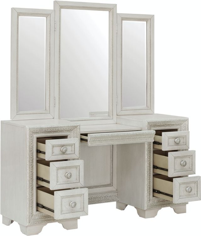 Pulaski™ Camila White Vanity Mirror-3