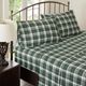 Olliix by Woolrich Green Plaid Queen Flannel Cotton Sheet Set-4