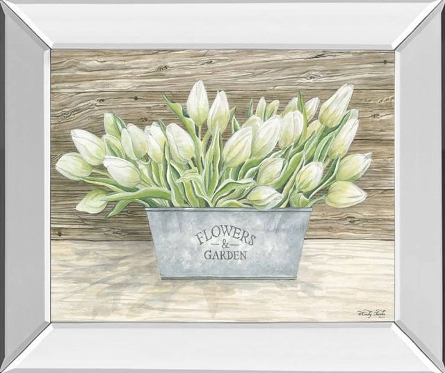 Classy Art Flowers and Garden Tulips by Cindy Jacobs Mirrored Frame Wall Art-0