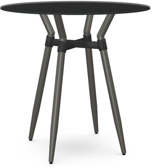 Amisco Link Black Glass Round Bar Table-0