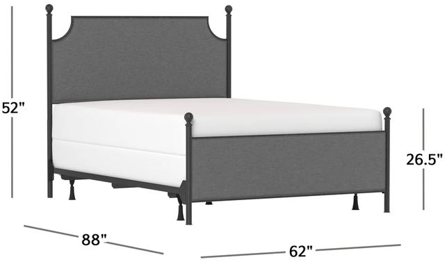 HH2 Home McArthur Matte Black/Gray Queen Panel Bed without Frame-1