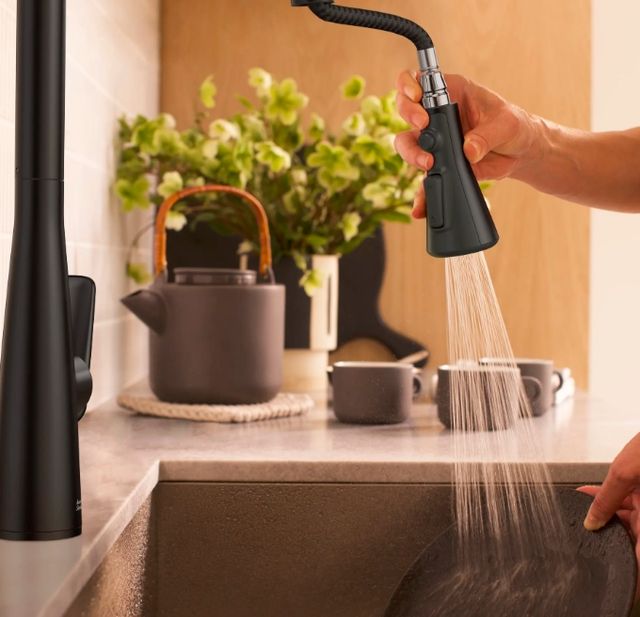 American Standard Aspirations Matte Black Pull-Down Kitchen Faucet-3