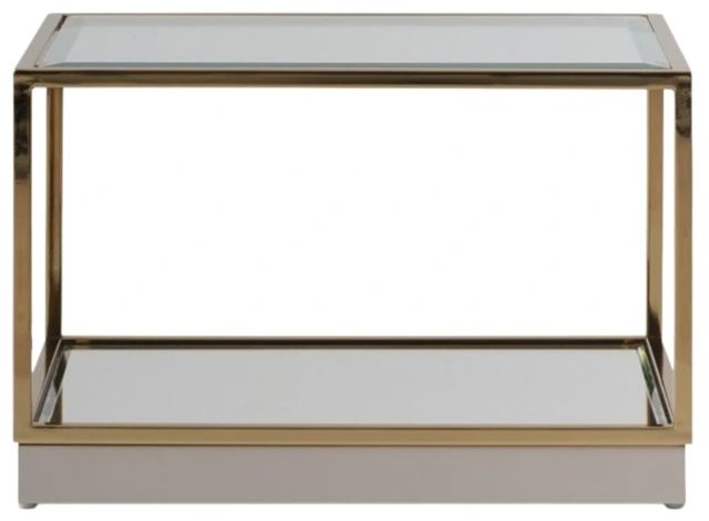Michael Amini® Savannah Breeze 2-Piece Glass Top Tall Cocktail Table with Bright Gold Base Set-2