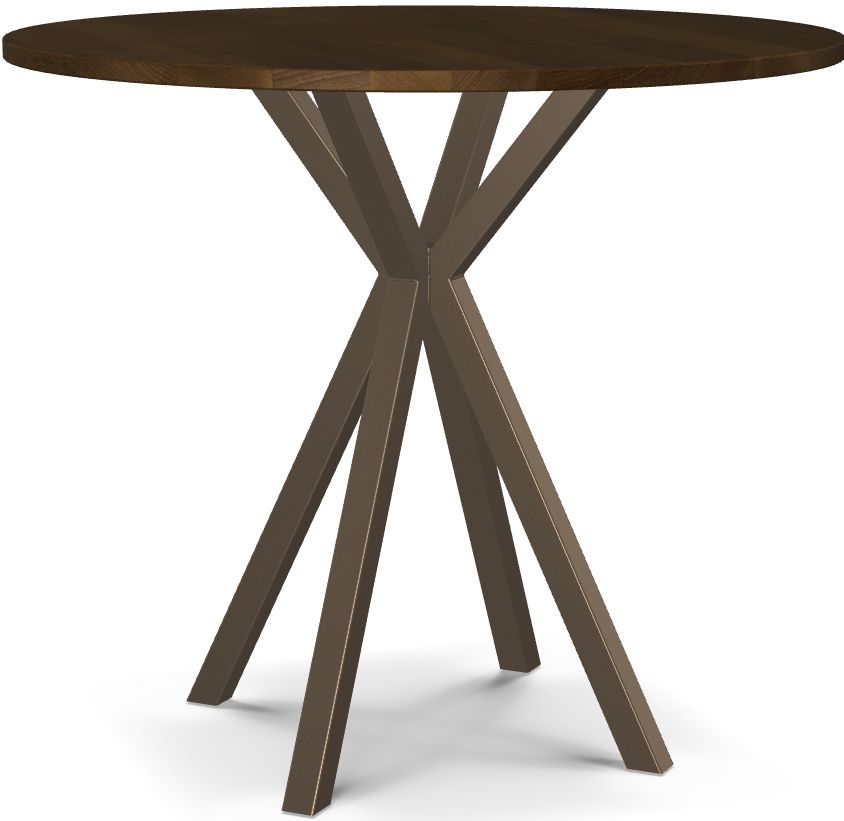 Amisco Customizable Asterisk Round Bar Table with Solid Birch Top